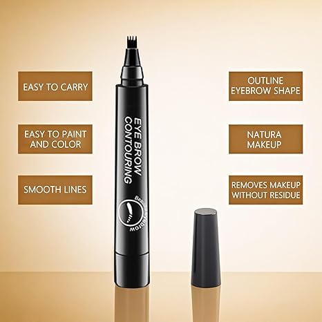 Upgraded Magic Eyebrow Pencil Waterproof Long-Lasting, Ultra-Fine Tip Eyebrow Pencil with 4 Fork-Light Brown