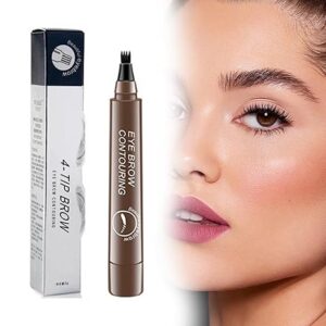Upgraded Magic Eyebrow Pencil Waterproof Long-Lasting, Ultra-Fine Tip Eyebrow Pencil with 4 Fork-Light Brown