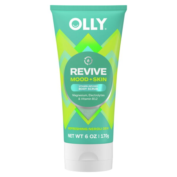 OLLY Vitamins Revive Body Scrub Exfoliates & Repairs Skin Barrier Neroli Dew, 6 oz